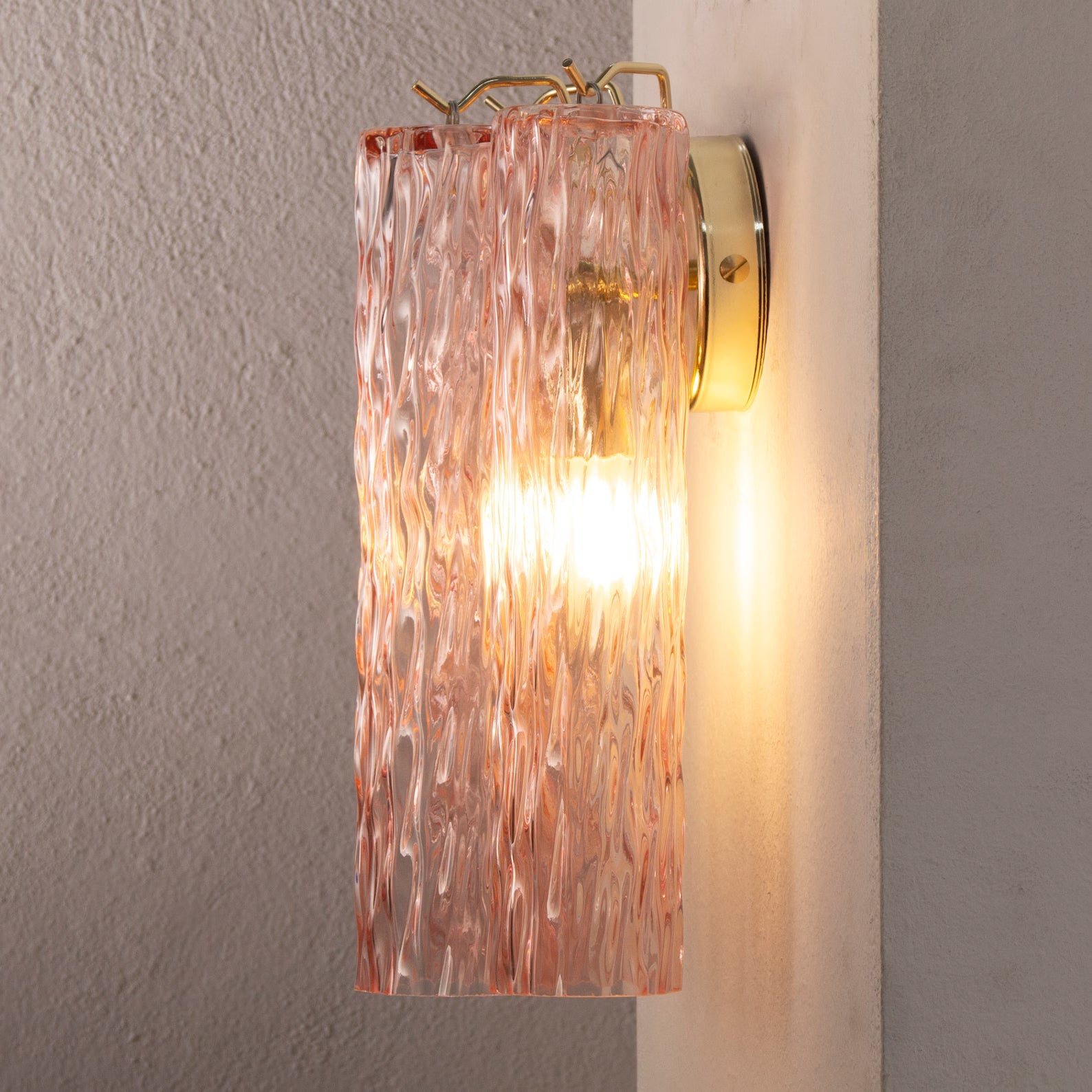Murano Pink Tronchi Wall Lamps – Set of 2