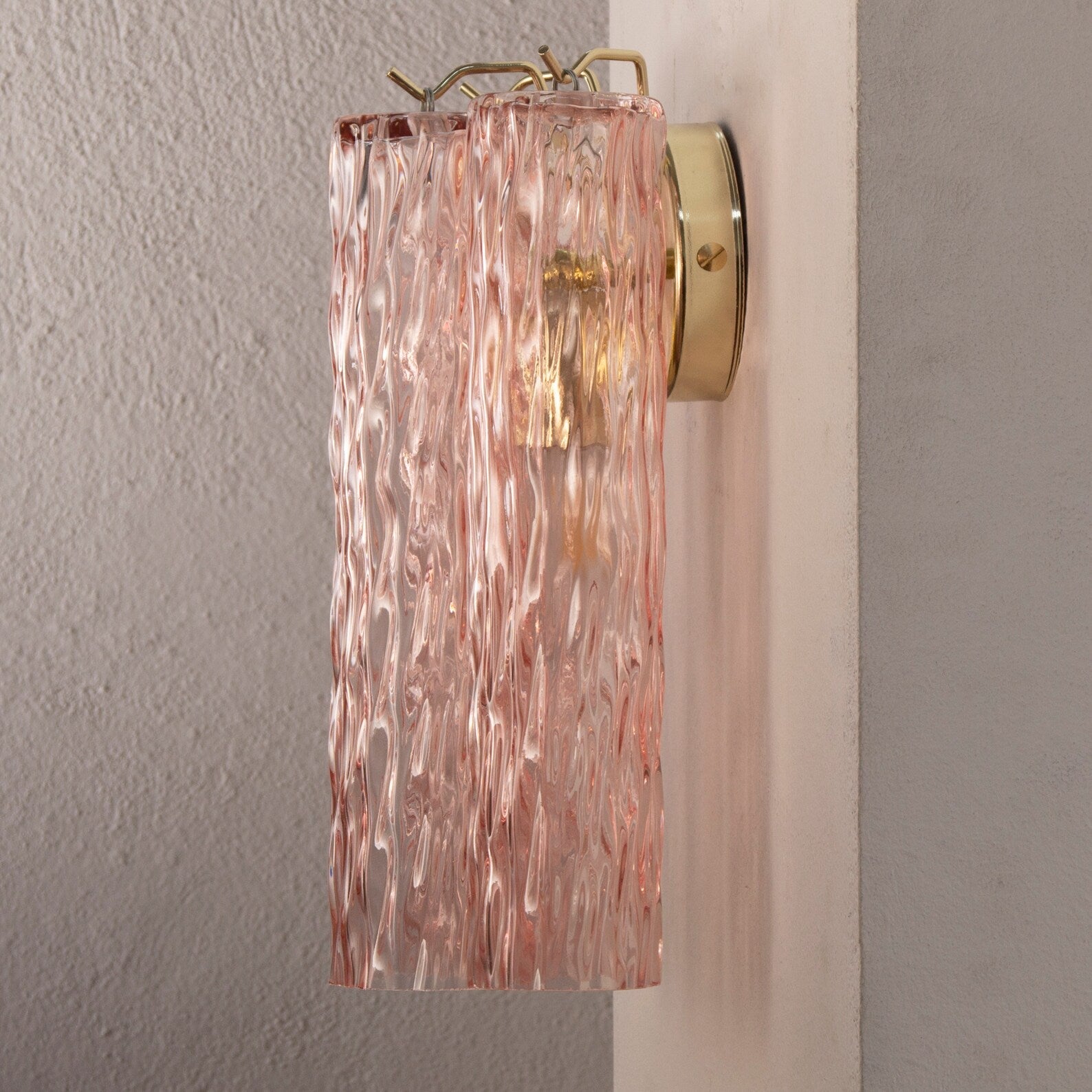 Murano Pink Tronchi Wall Lamps – Set of 2