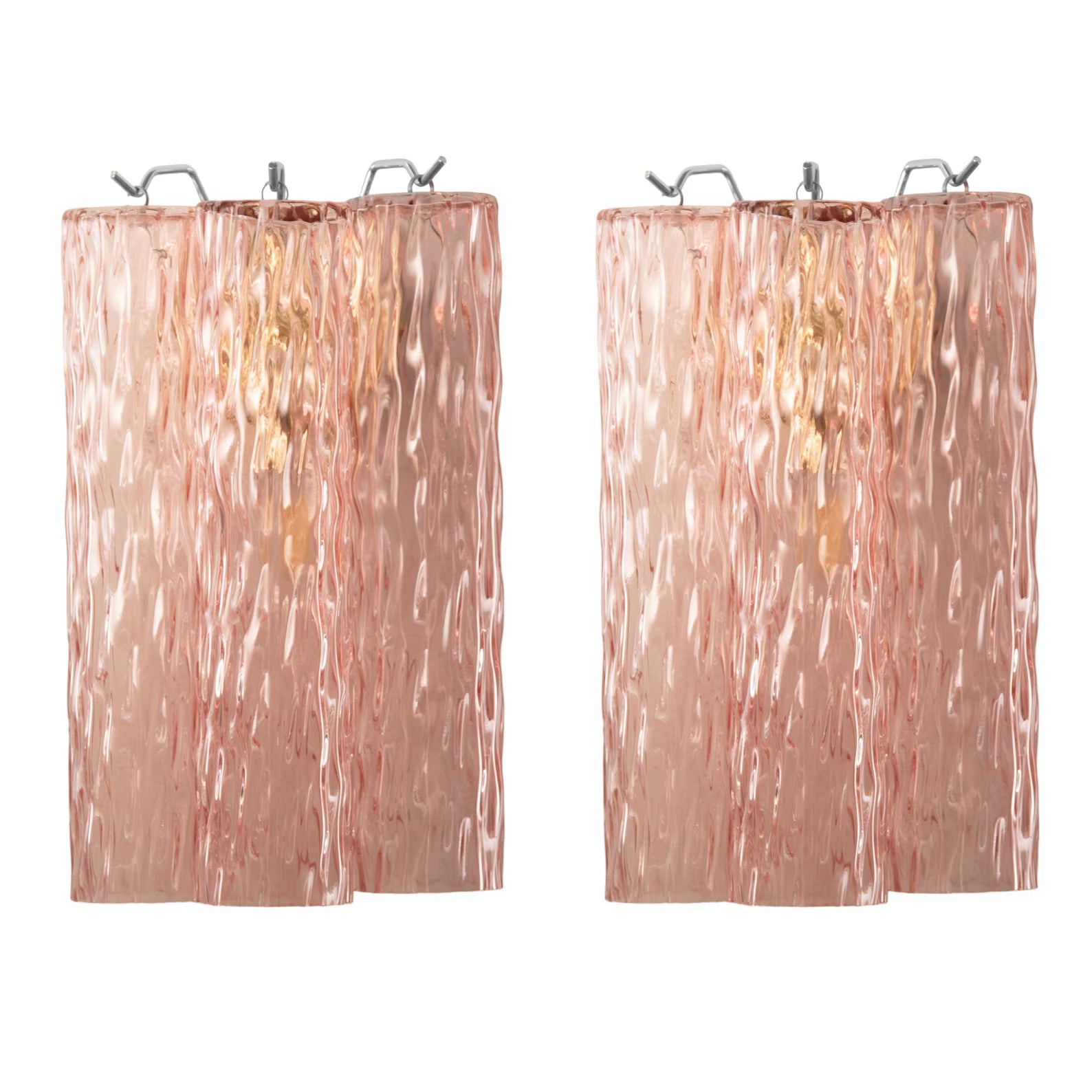 Murano Pink Tronchi Wall Lamps – Set of 2