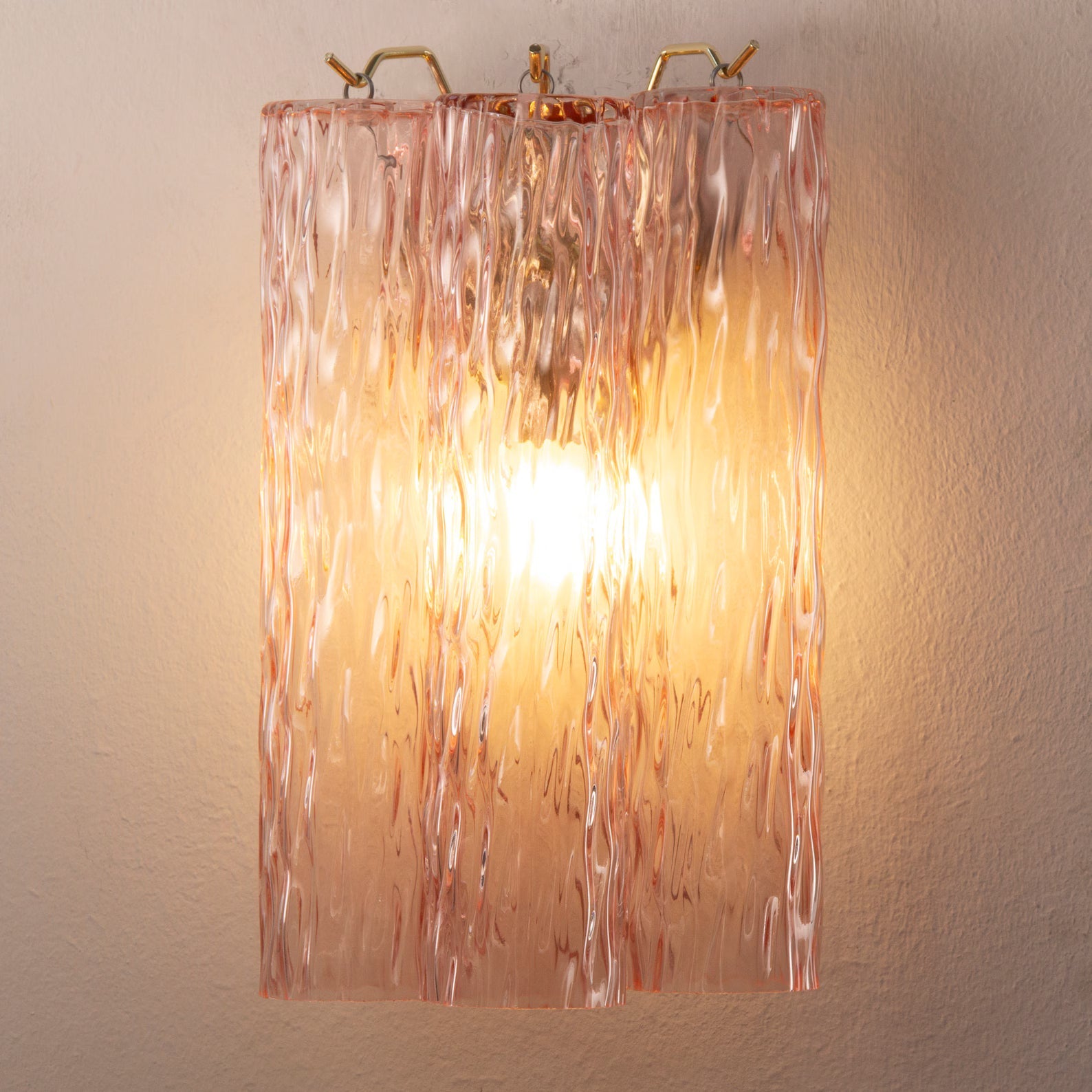 Murano Pink Tronchi Wall Lamps – Set of 2