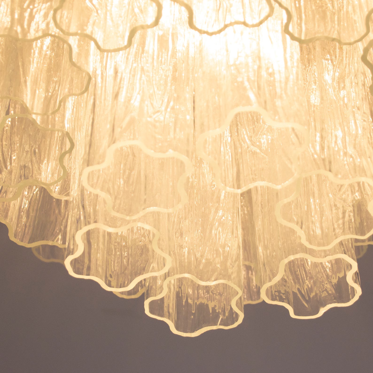 Murano Clear Tronchi Flush Chandelier Ø50