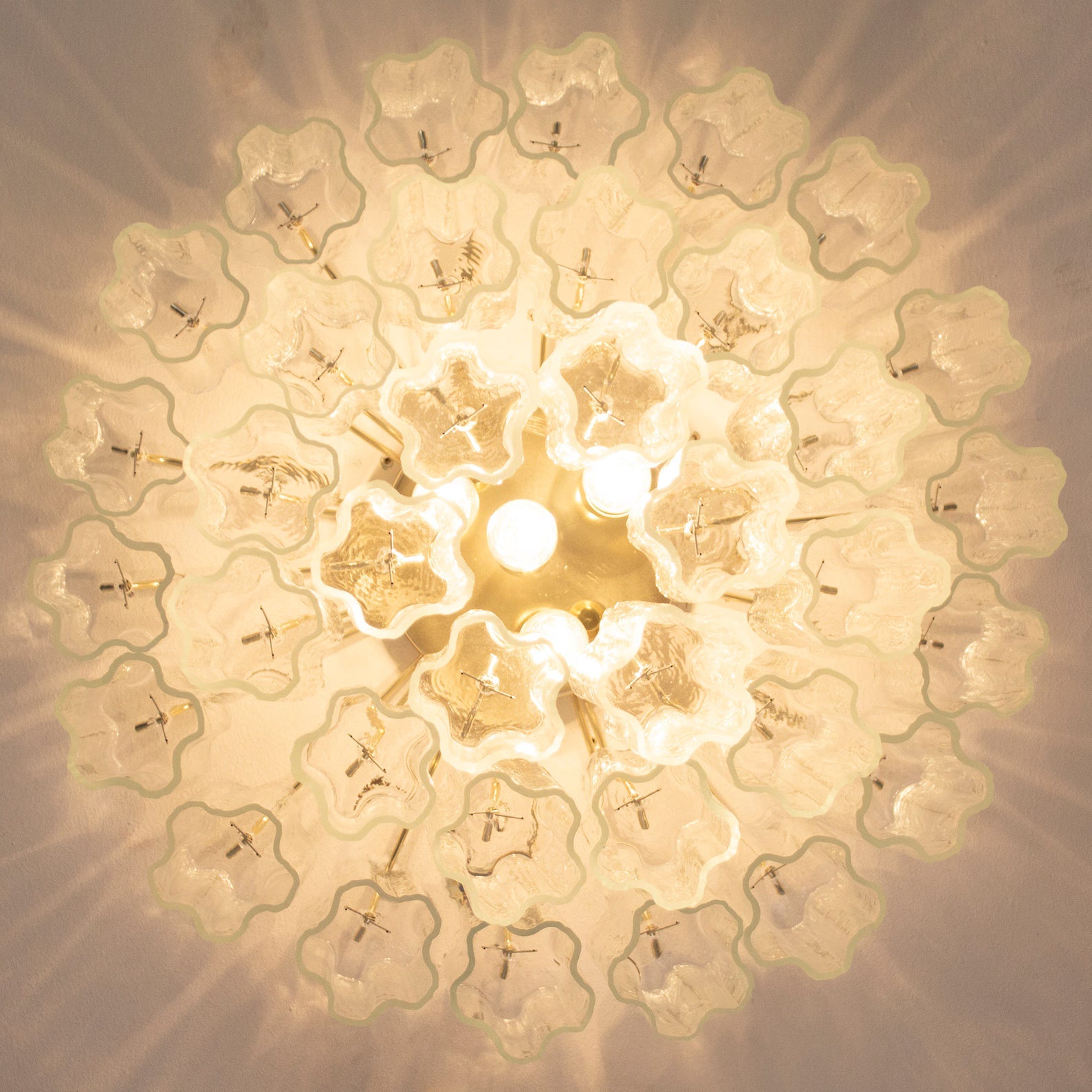 Murano Clear Tronchi Flush Chandelier Ø50