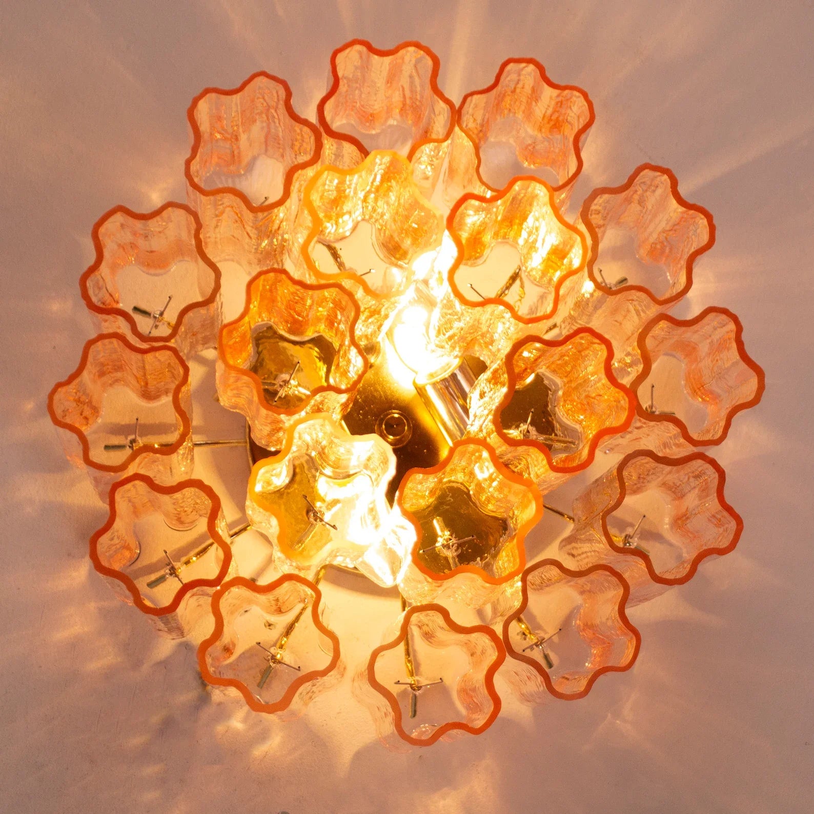 Murano Pink Tronchi Ceiling Lamp