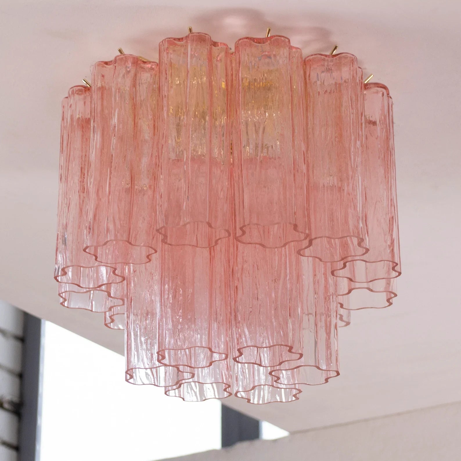 Murano Pink Tronchi Ceiling Lamp