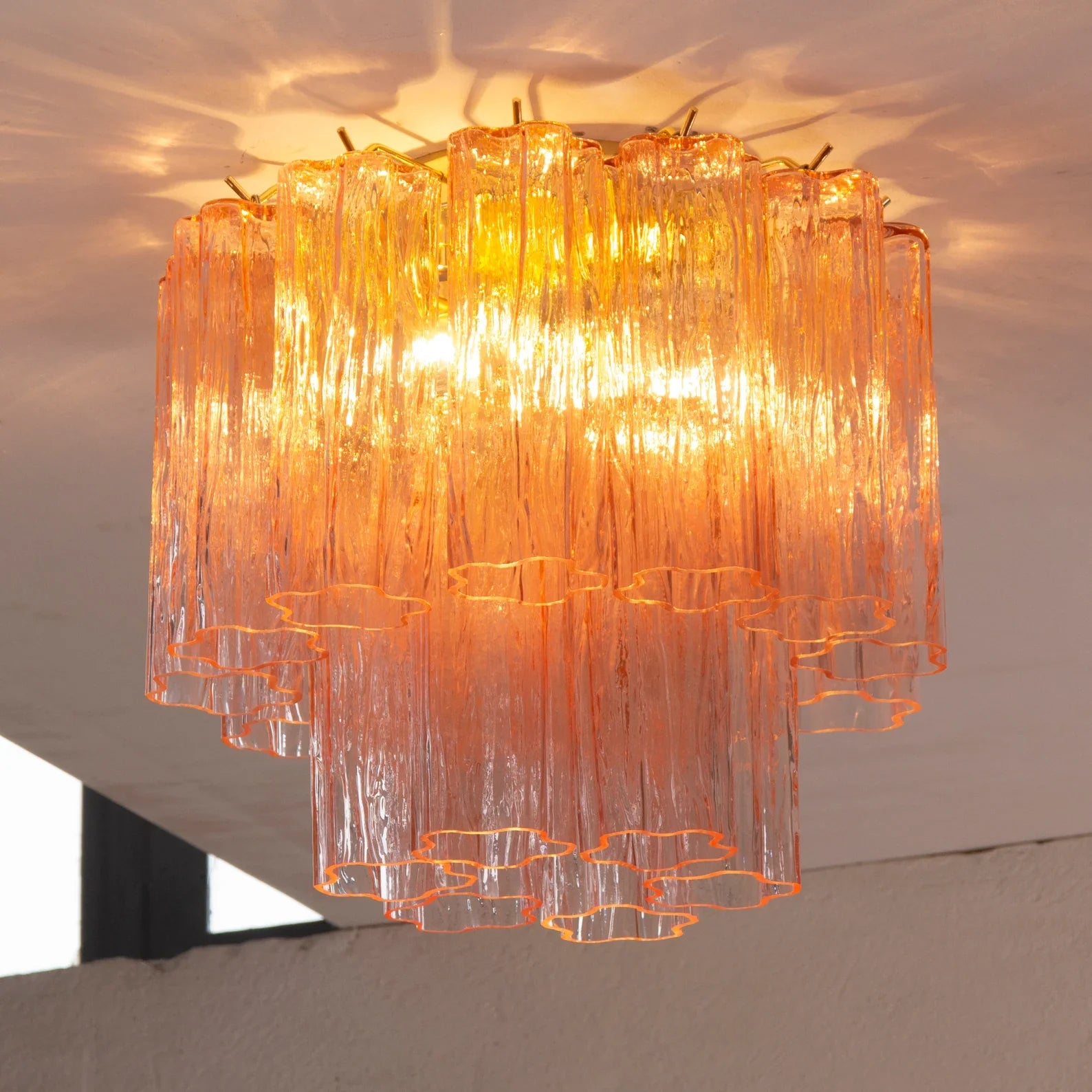 Murano Pink Tronchi Ceiling Lamp