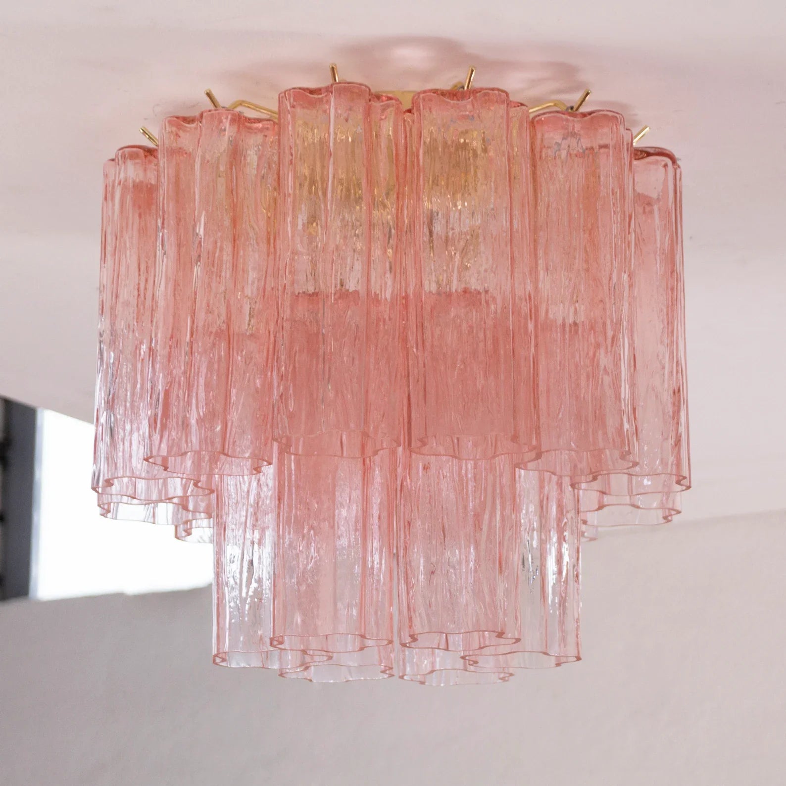 Murano Pink Tronchi Ceiling Lamp
