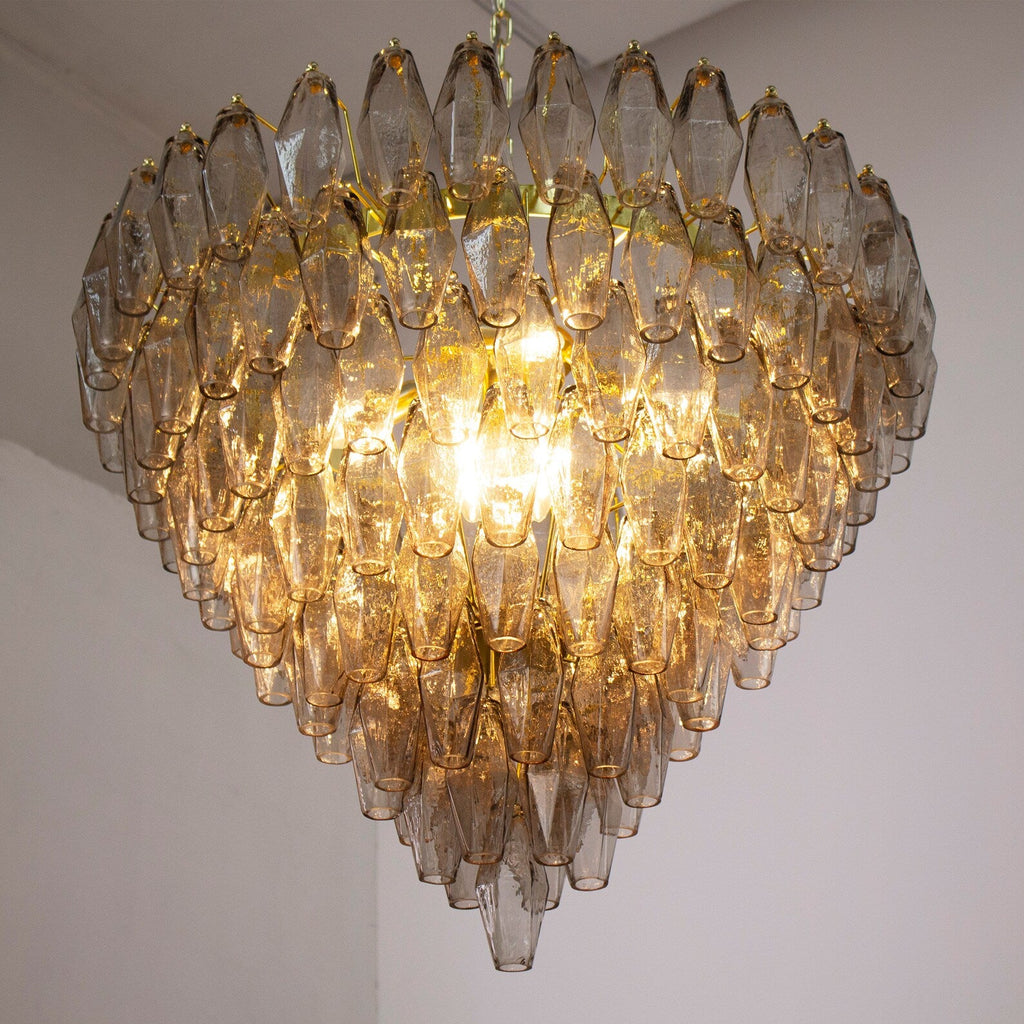 Murano Smoke Poliedri Chandelier Ø75