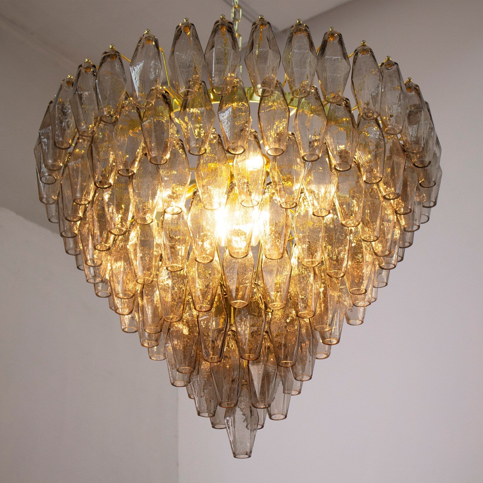 Murano Smoke Poliedri Chandelier Ø75