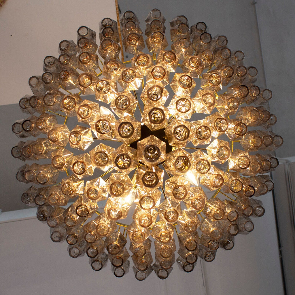 Murano Smoke Poliedri Chandelier Ø75