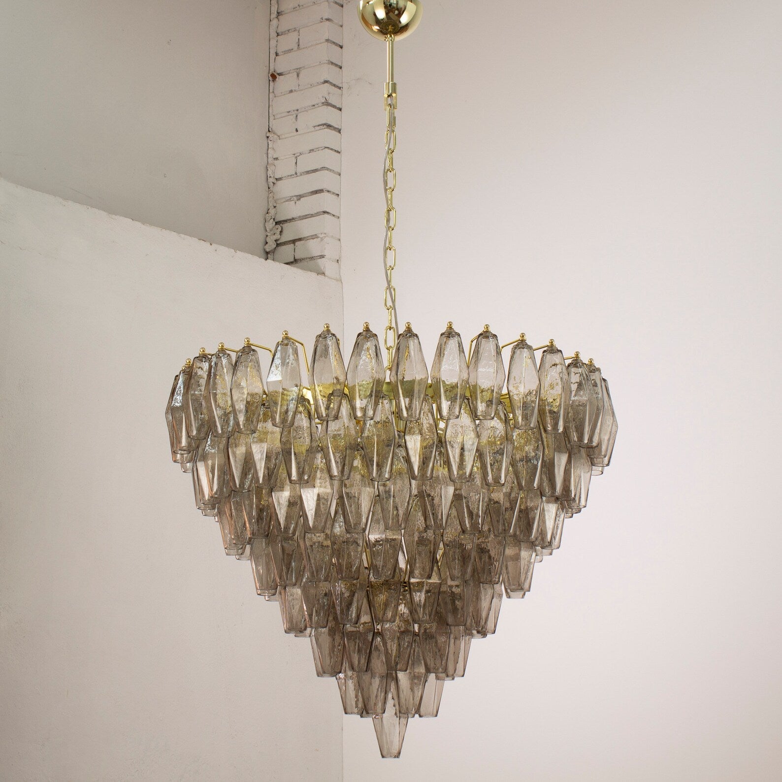 Murano Smoke Poliedri Chandelier Ø75