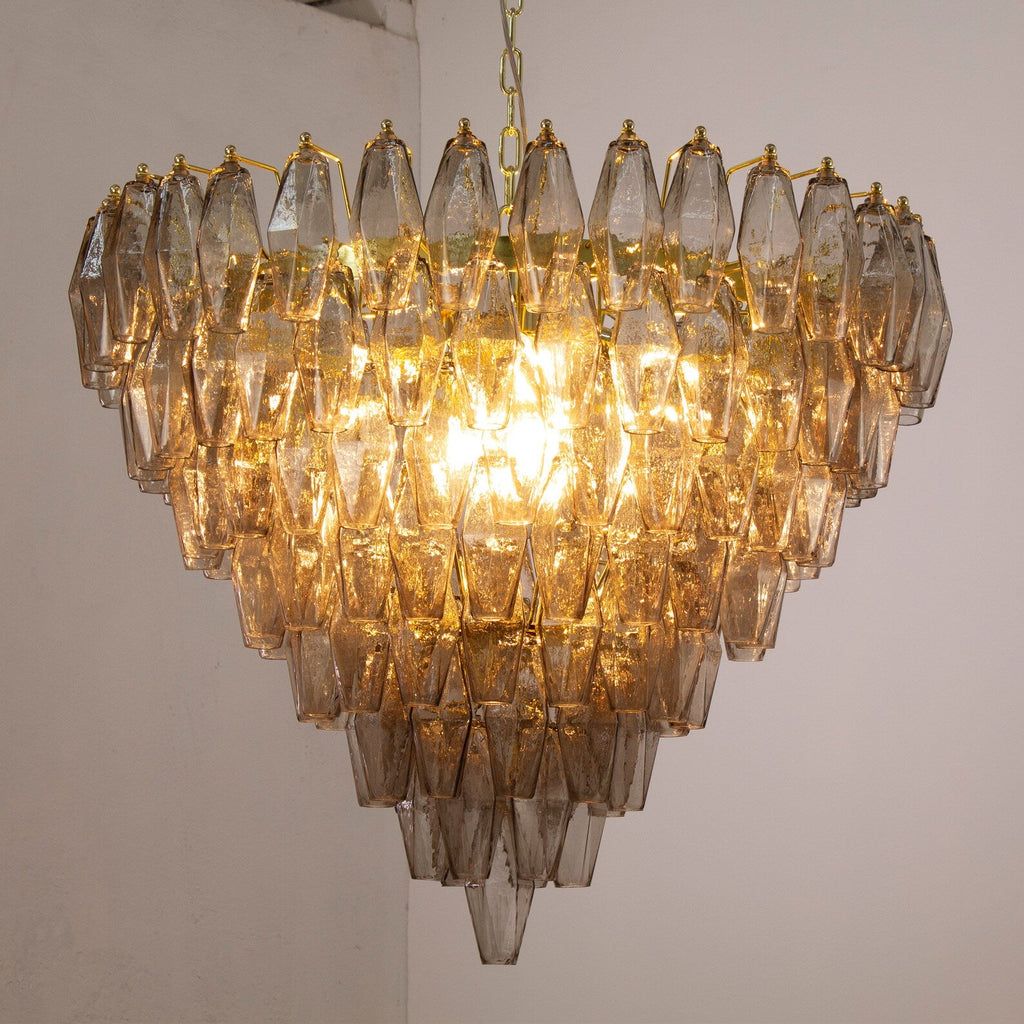 Murano Smoke Poliedri Chandelier Ø75