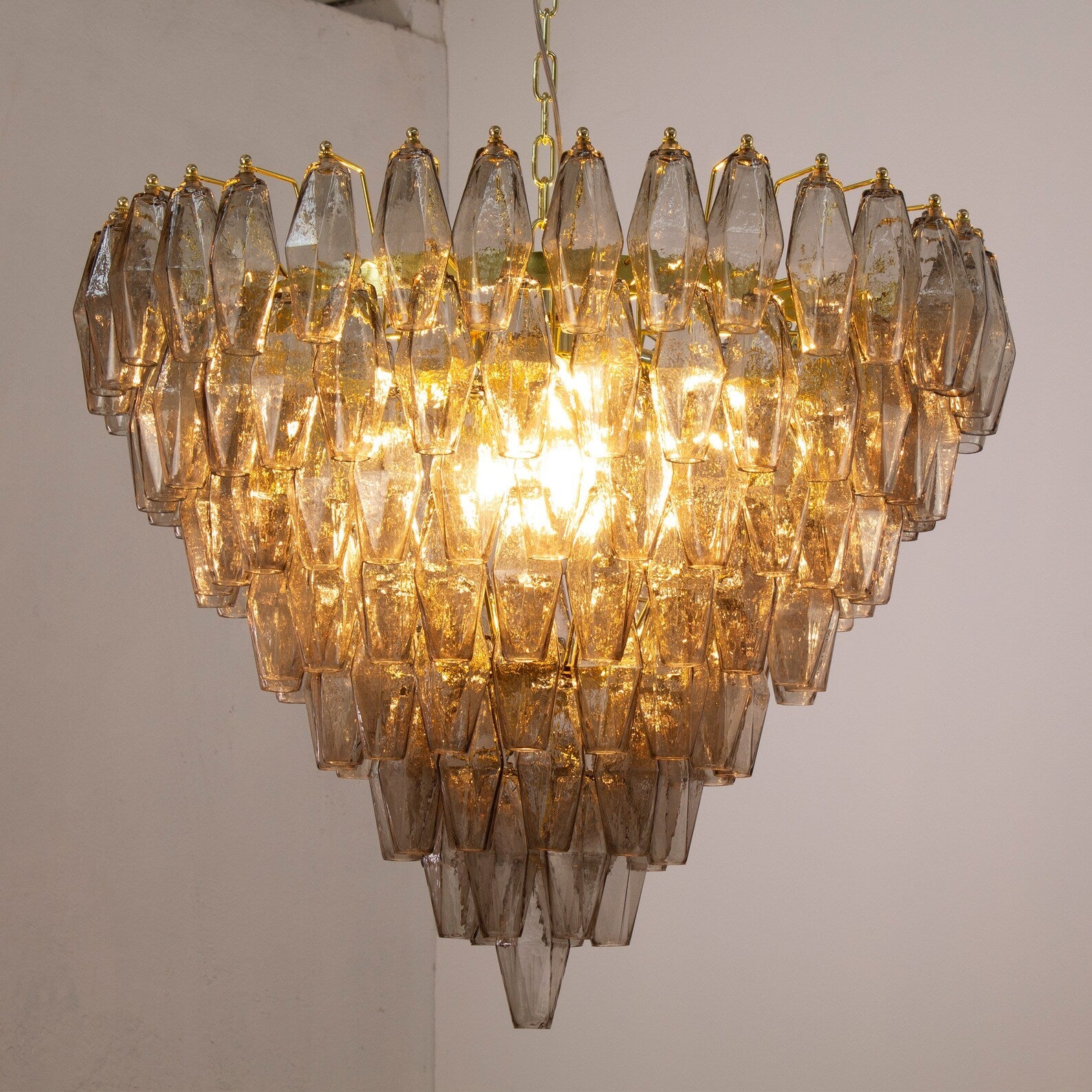 Murano Smoke Poliedri Chandelier Ø75