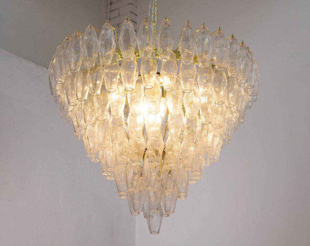 Murano Clear Poliedri Chandelier Ø75