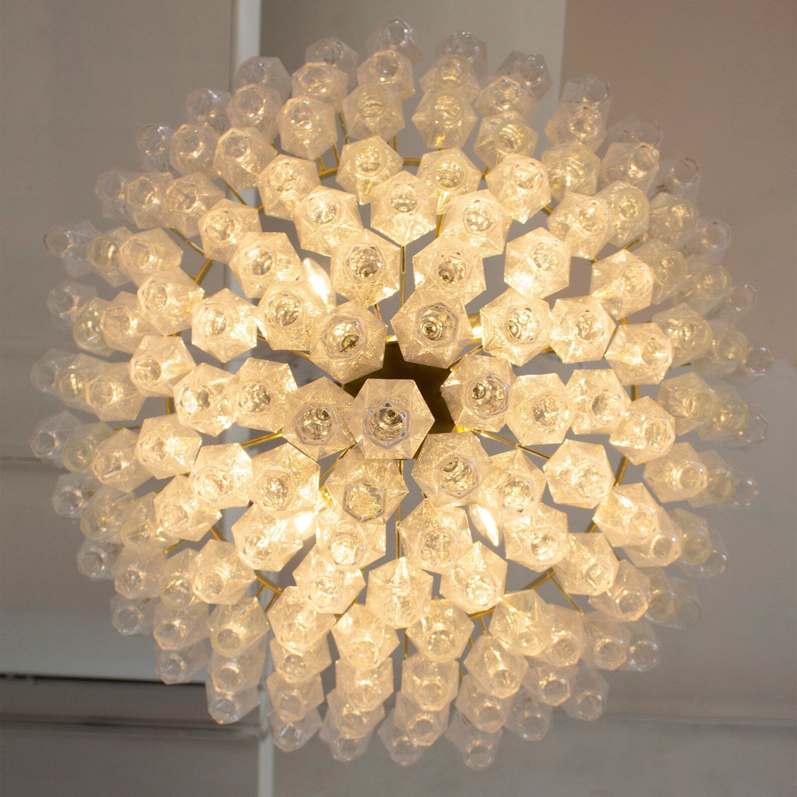 Murano Clear Poliedri Chandelier Ø75