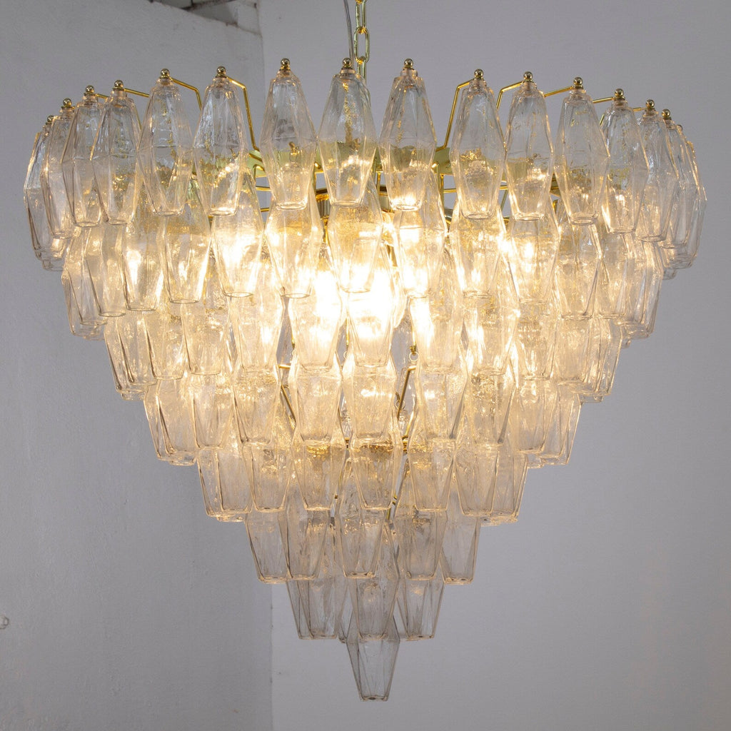 Murano Clear Poliedri Chandelier Ø75