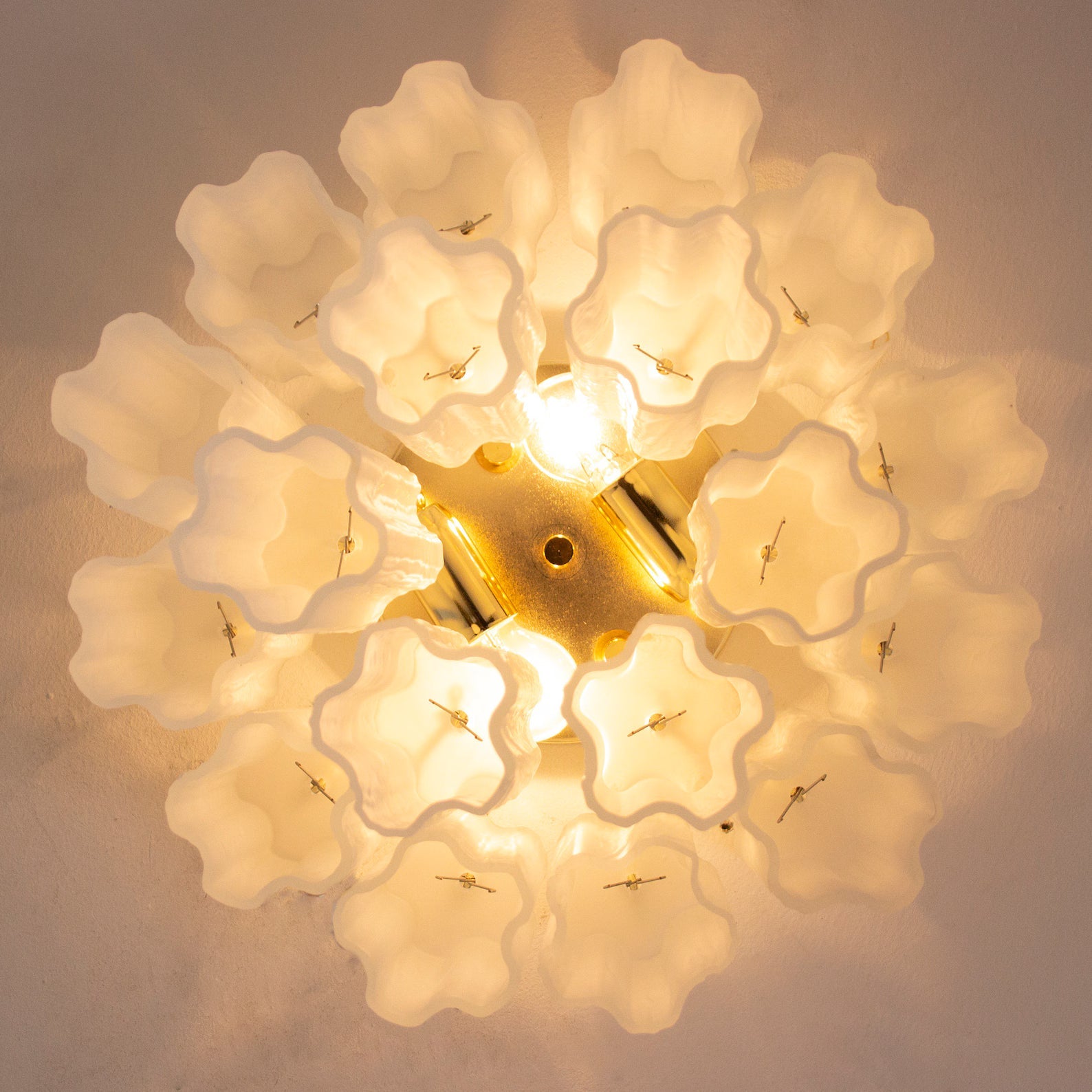Murano White Tronchi Ceiling Lamp