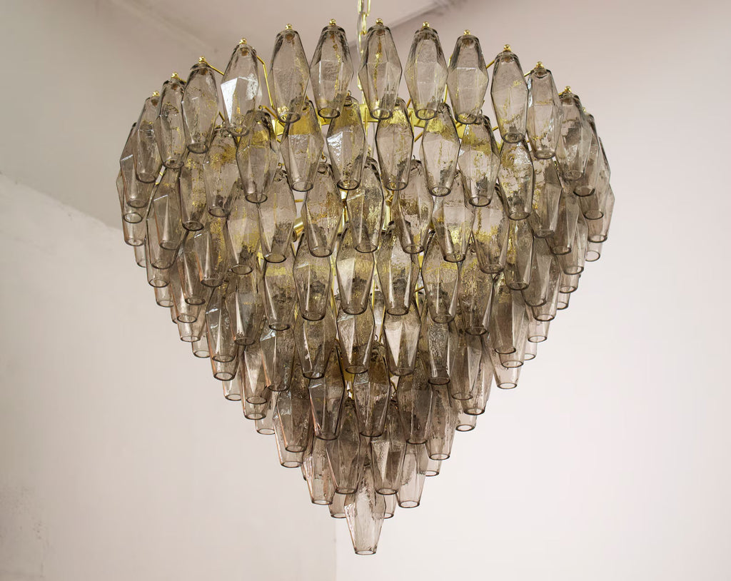 Murano Smoke Poliedri Chandelier Ø75