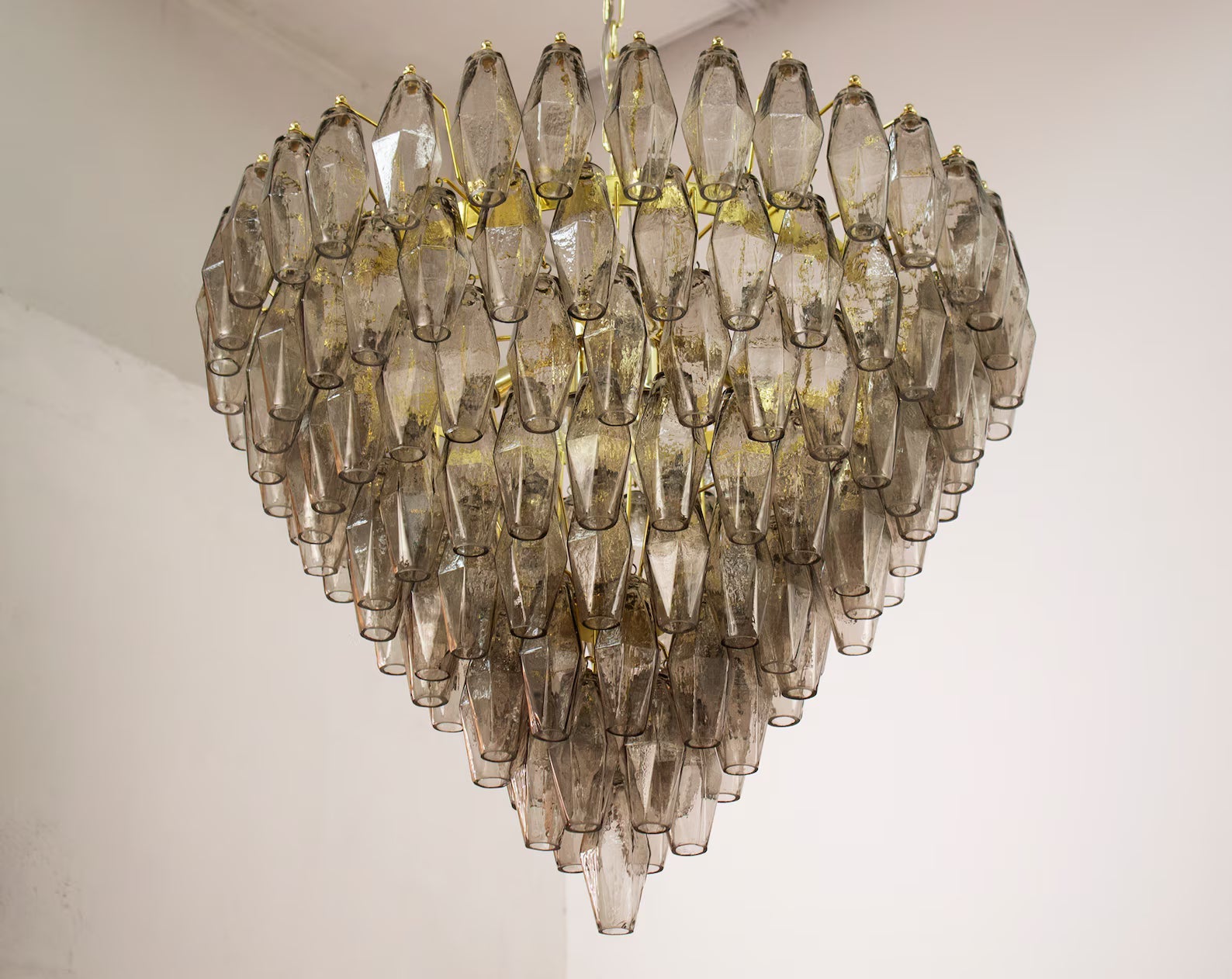 Murano Smoke Poliedri Chandelier Ø75