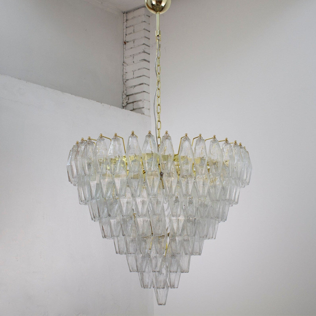 Murano Clear Poliedri Chandelier Ø75