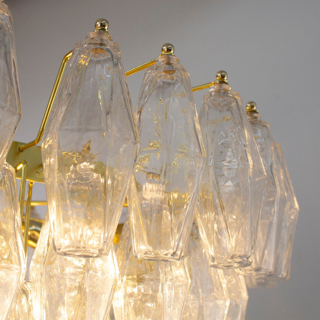 Murano Clear Poliedri Chandelier Ø75