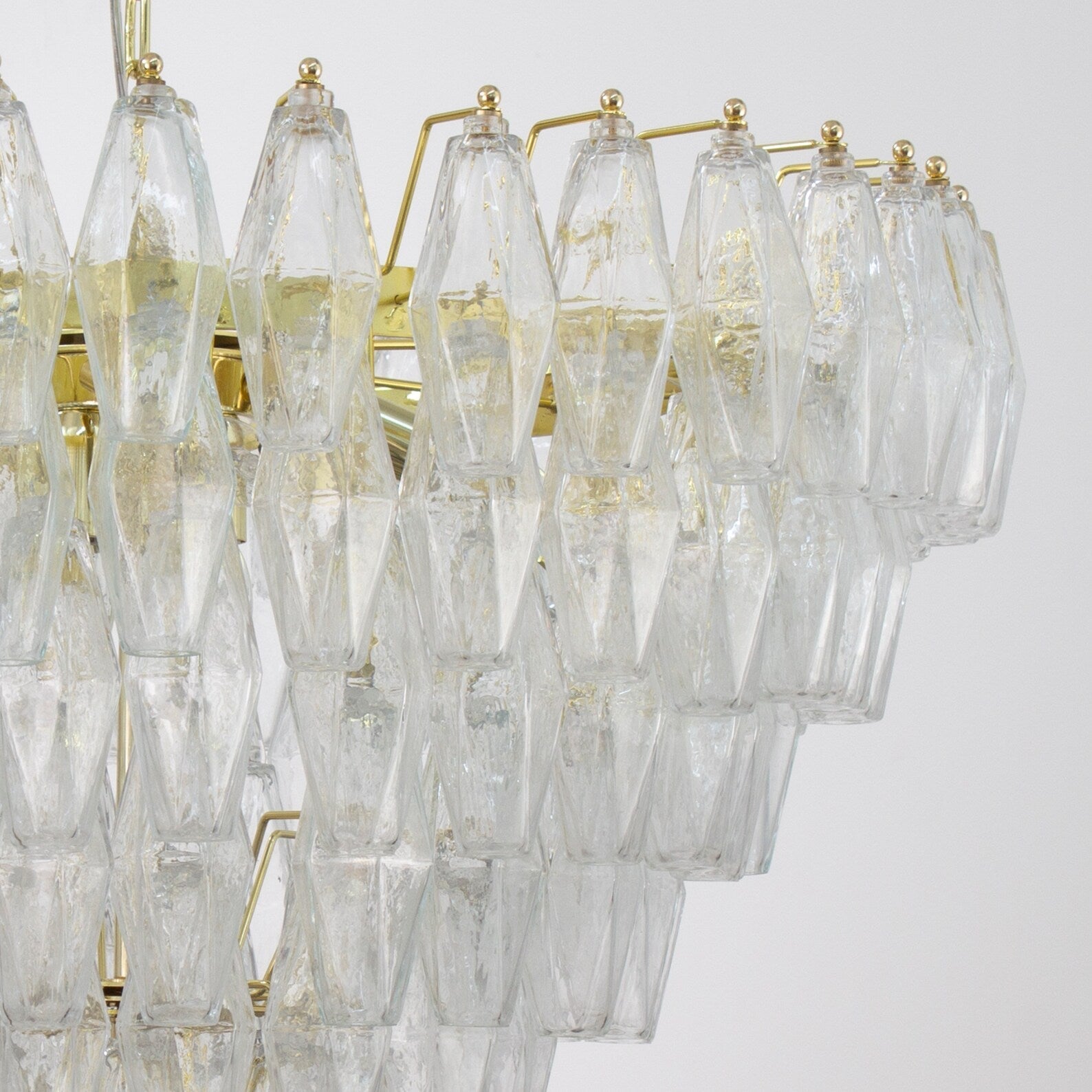 Murano Clear Poliedri Chandelier Ø75