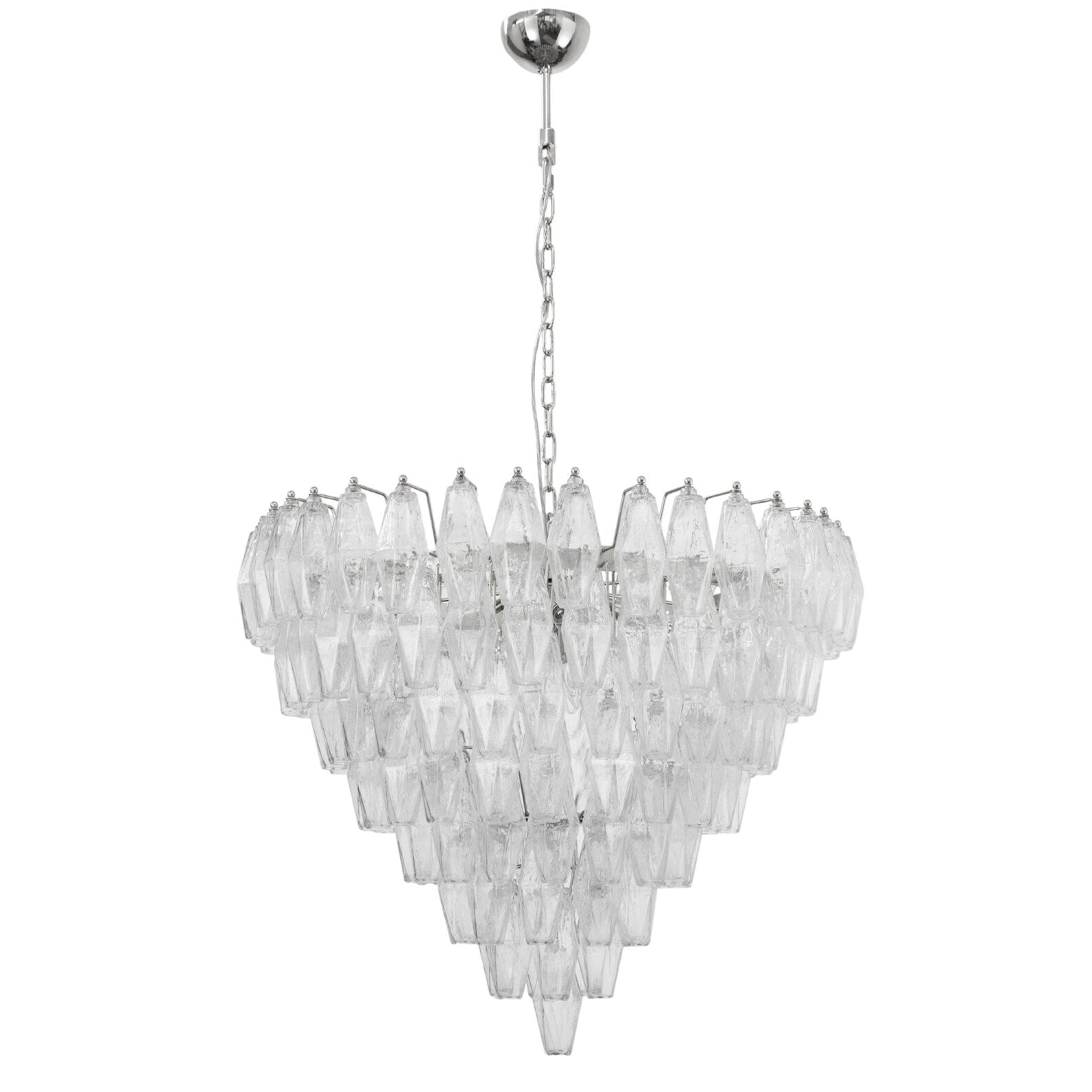 Murano Clear Poliedri Chandelier Ø75