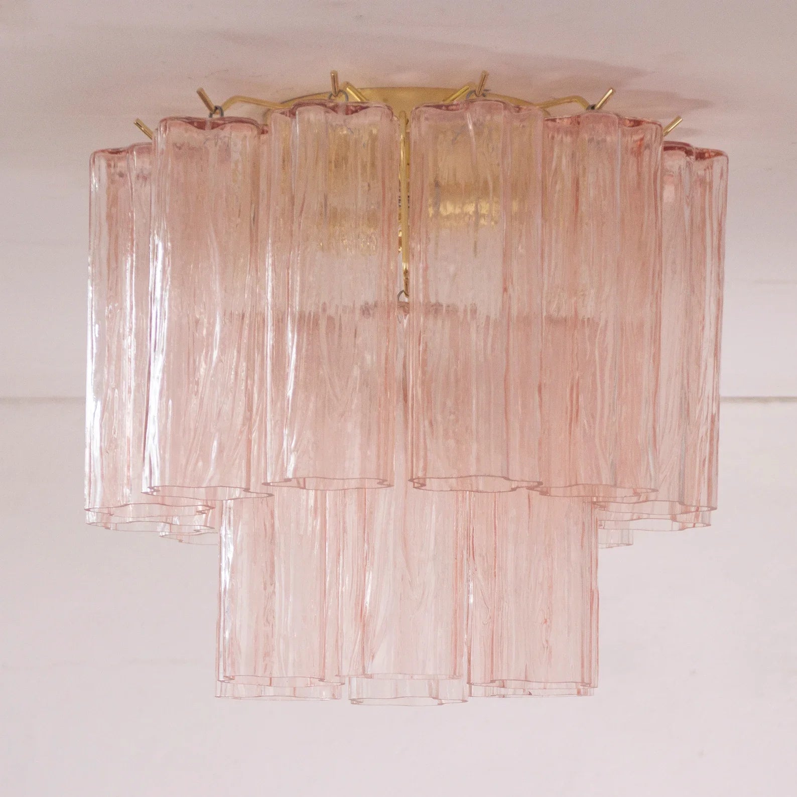 Murano Light Pink Tronchi Ceiling Lamp