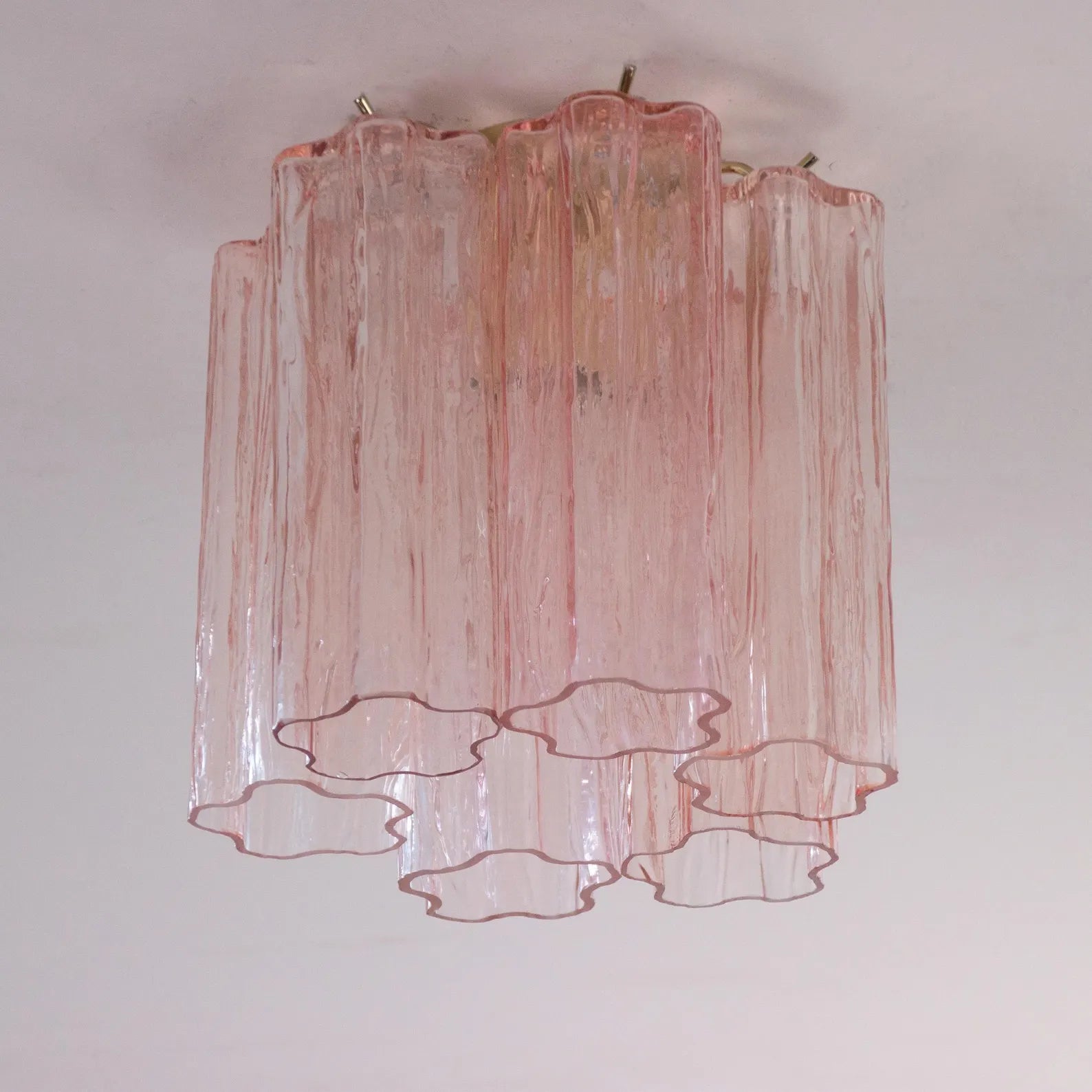 Murano Pink Tronchi Taklampe 6 Tubes