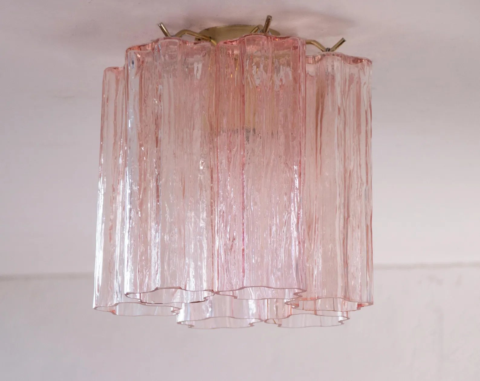 Murano Pink Tronchi Taklampe 6 Tubes