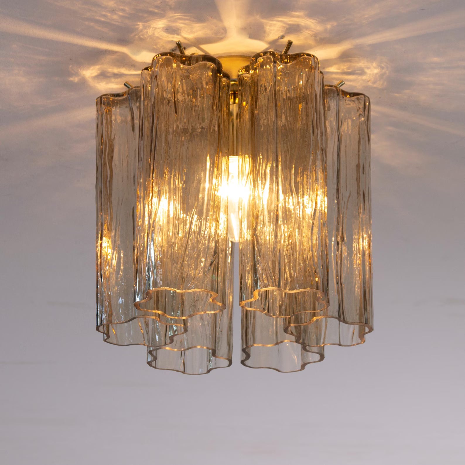Murano Fume Tronchi Ceiling Lamp 6 Tubes