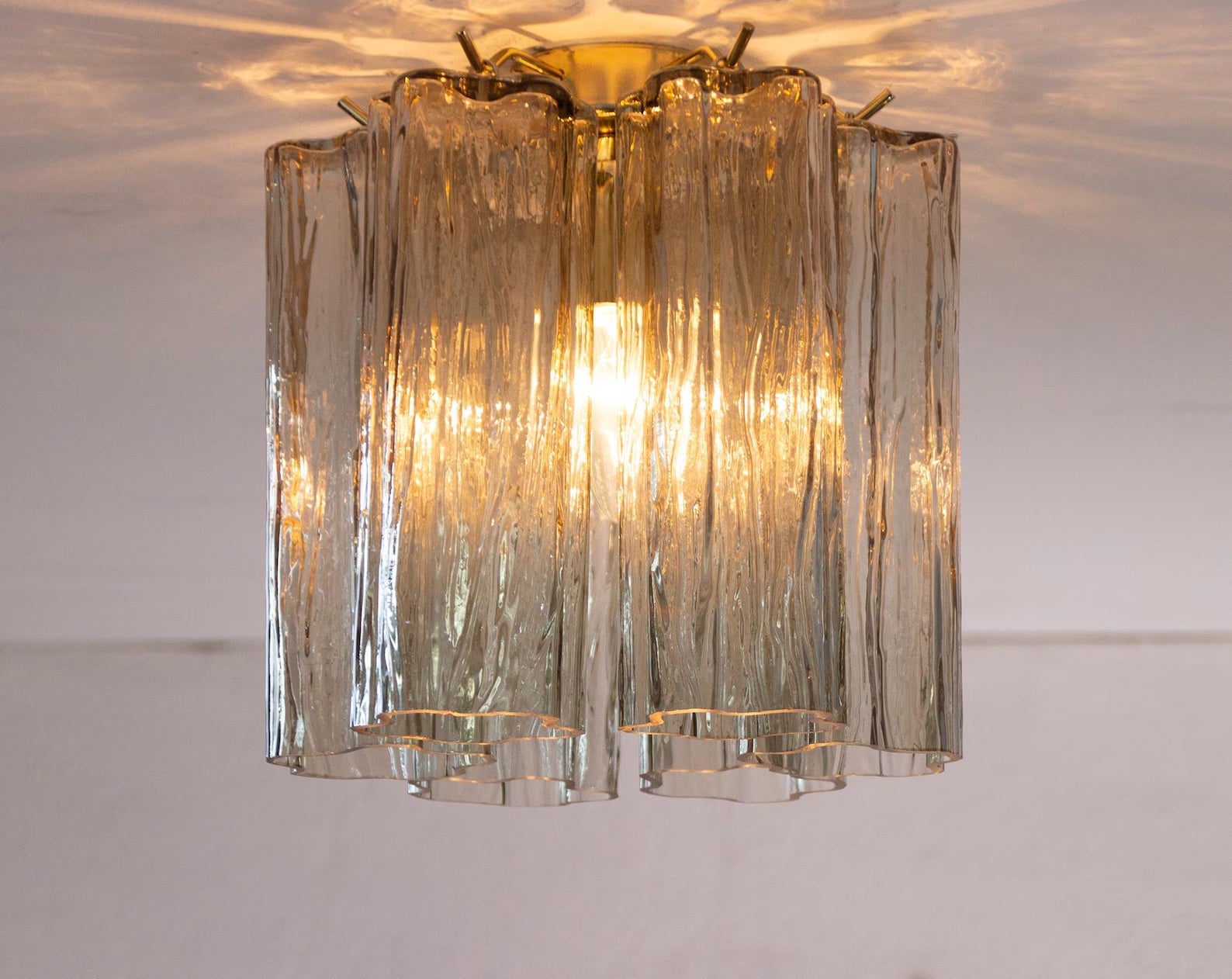 Murano Fume Tronchi Ceiling Lamp 6 Tubes