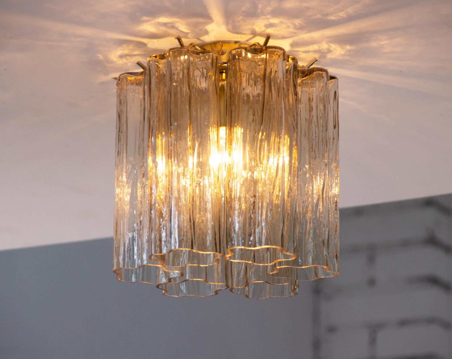 Murano Fume Tronchi Ceiling Lamp 6 Tubes