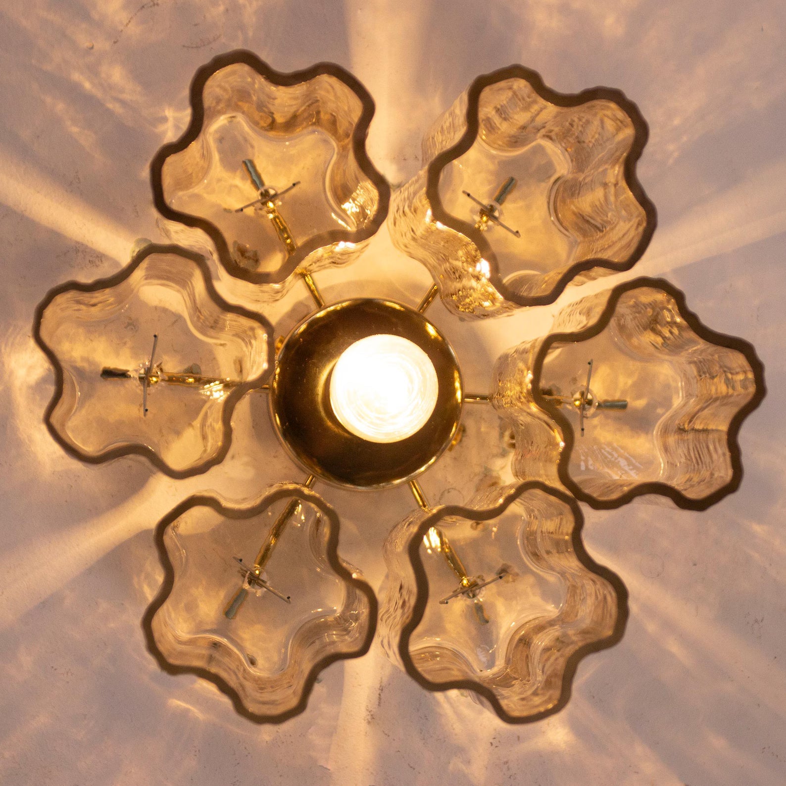 Murano Fume Tronchi Ceiling Lamp 6 Tubes
