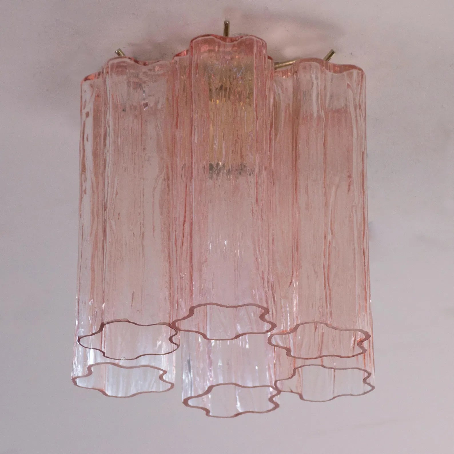 Murano Pink Tronchi Taklampe 6 Tubes