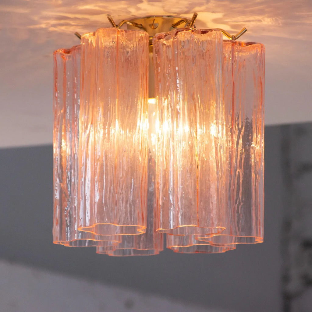 Murano Pink Tronchi Taklampe 6 Tubes