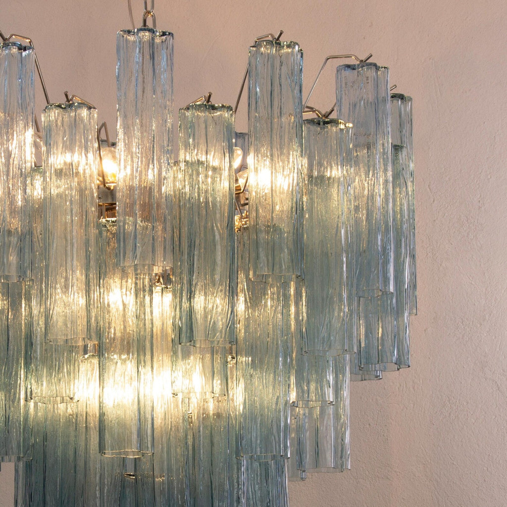 Murano Blue Tronchi Chandelier 56 Tubes