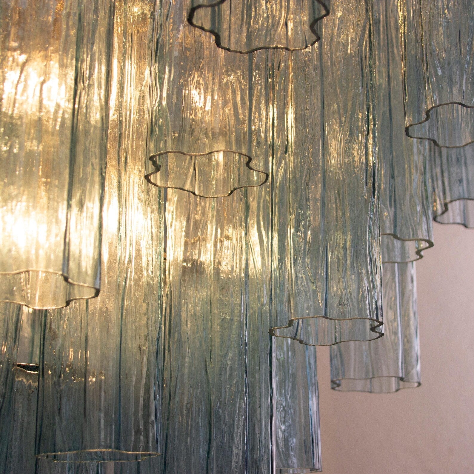 Murano Blue Tronchi Chandelier 56 Tubes