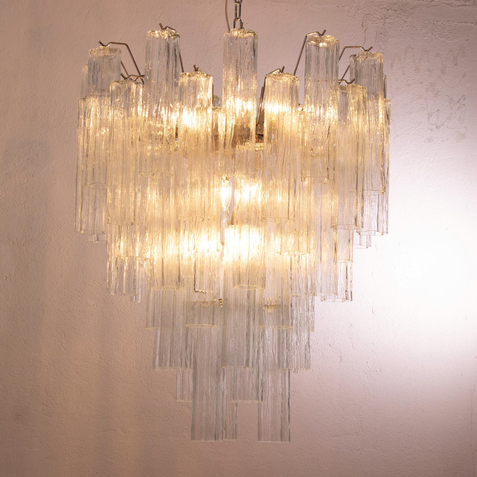 Murano Clear Tronchi Chandelier Ø70 - 56 Tubes