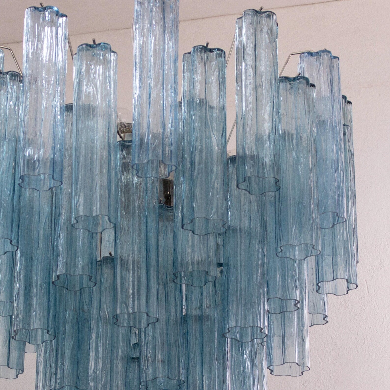 Murano Blue Tronchi Chandelier 56 Tubes