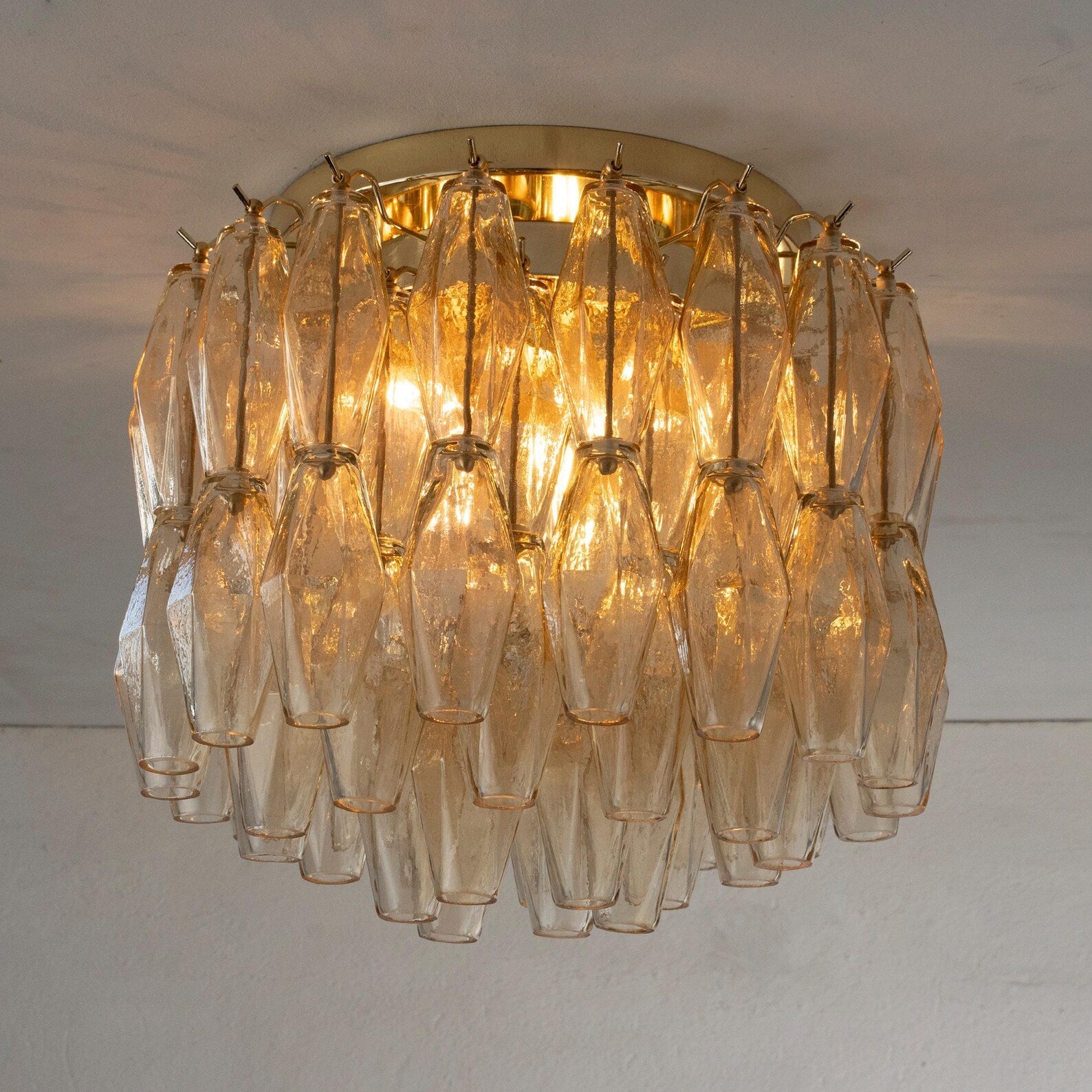 Murano Champagne Poliedri Chandelier