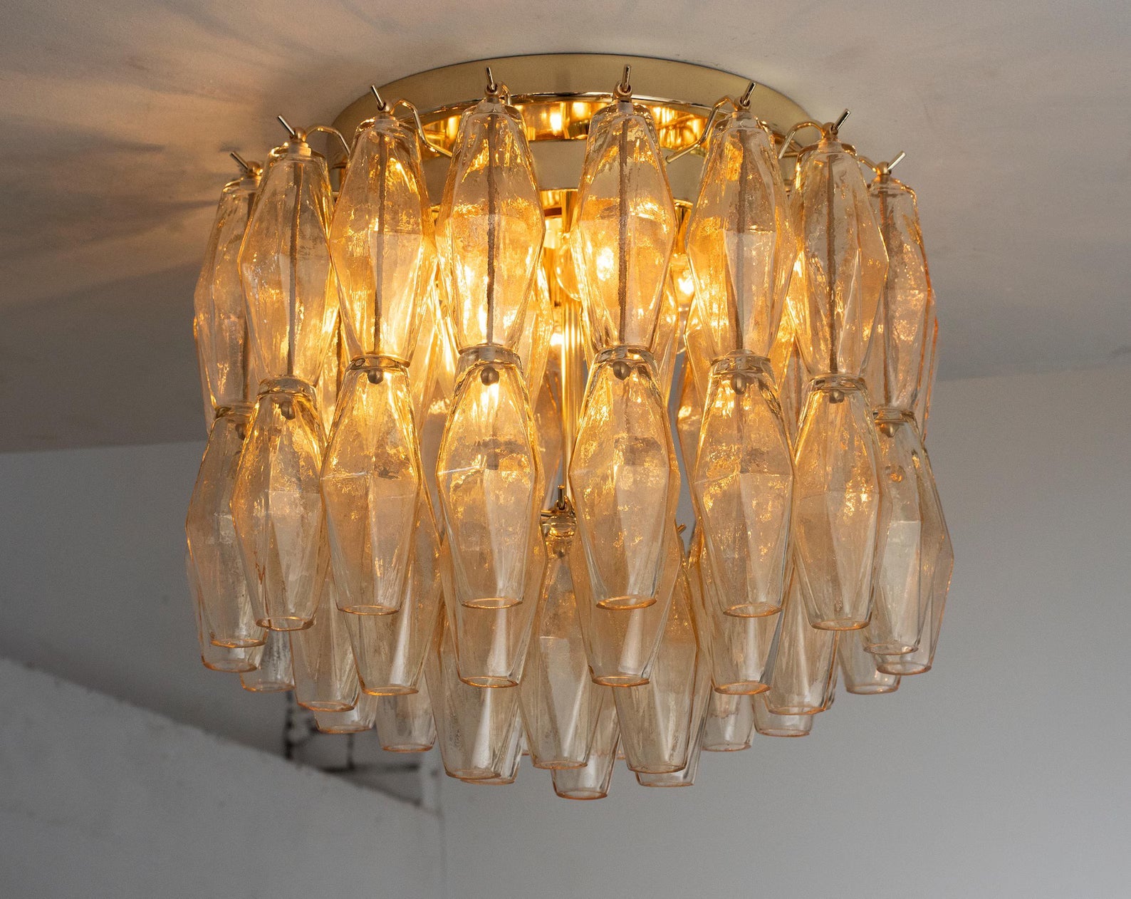Murano Champagne Poliedri Chandelier
