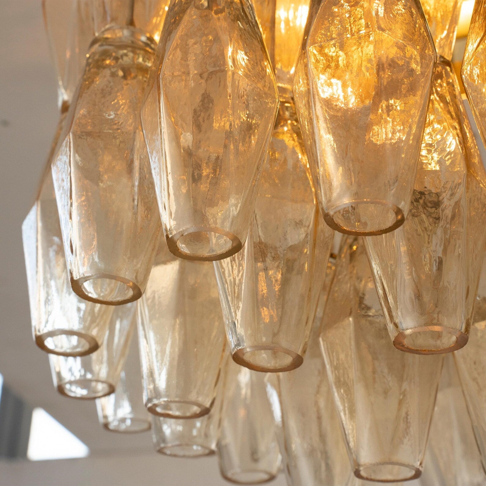 Murano Champagne Poliedri Chandelier