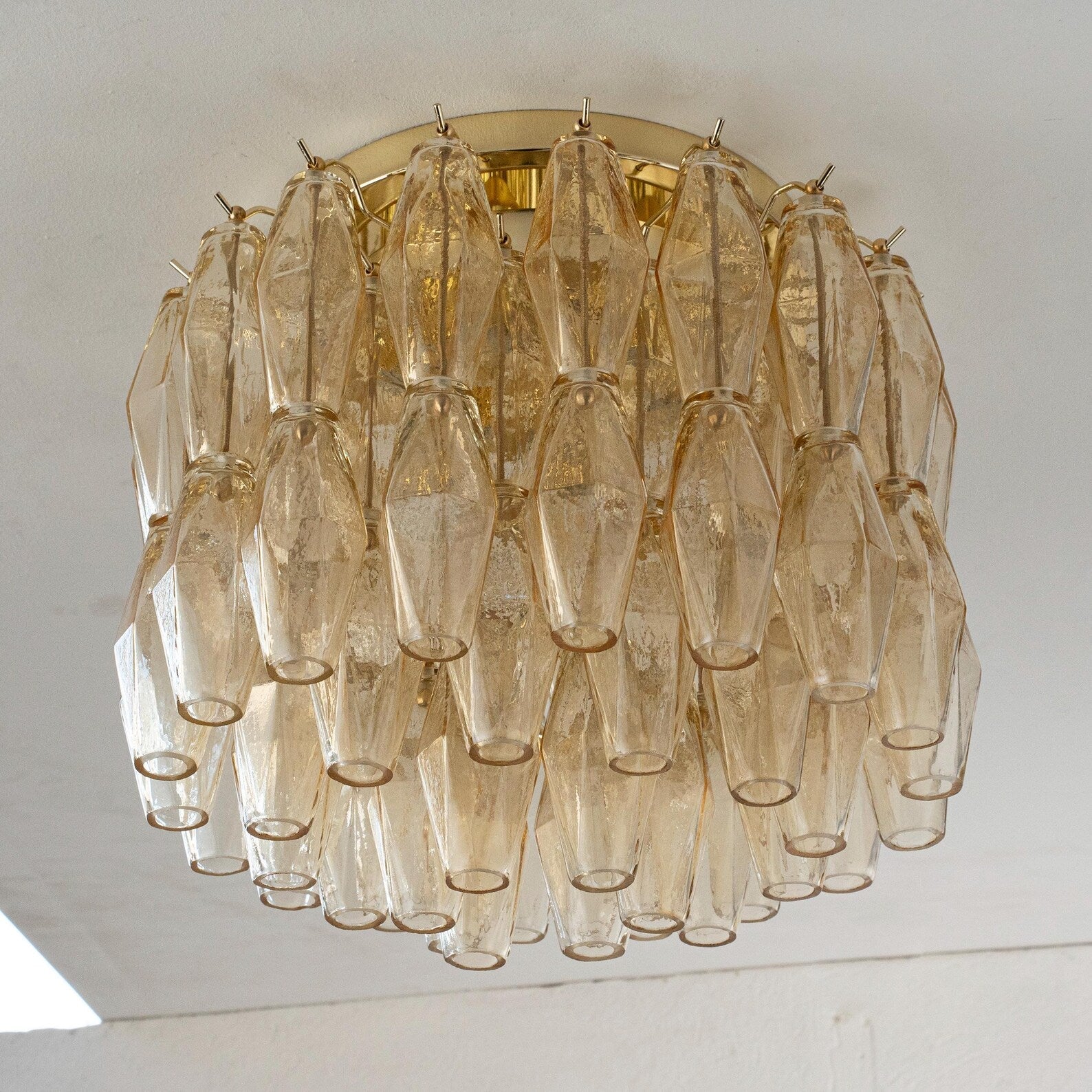 Murano Champagne Poliedri Chandelier
