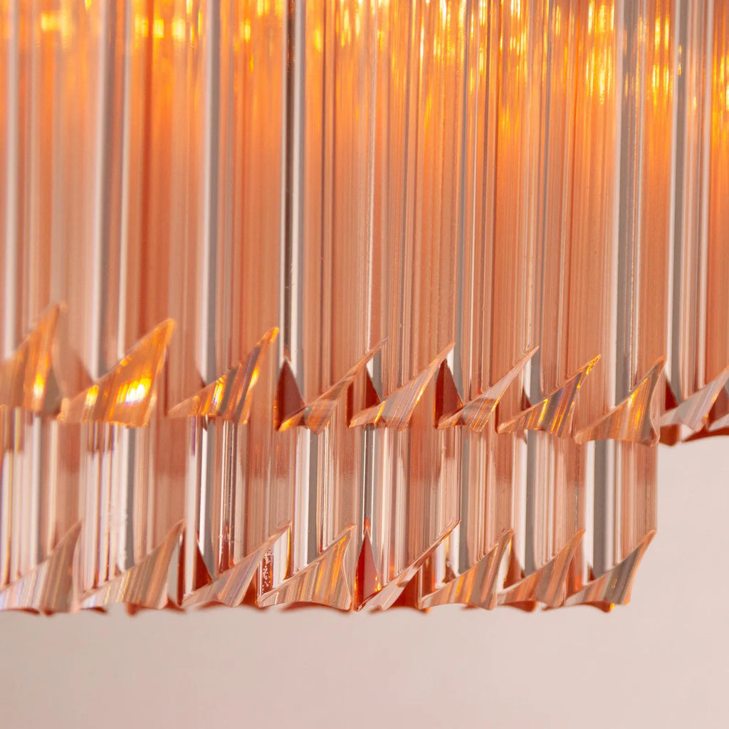 Murano Pink Triedri Chandelier 72 Prisms