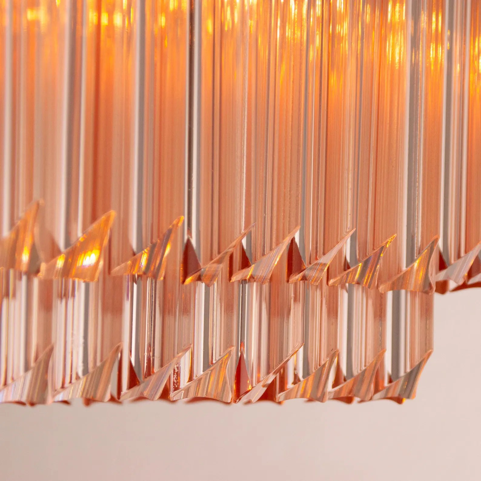 Murano Pink Triedri Chandelier 72 Prisms