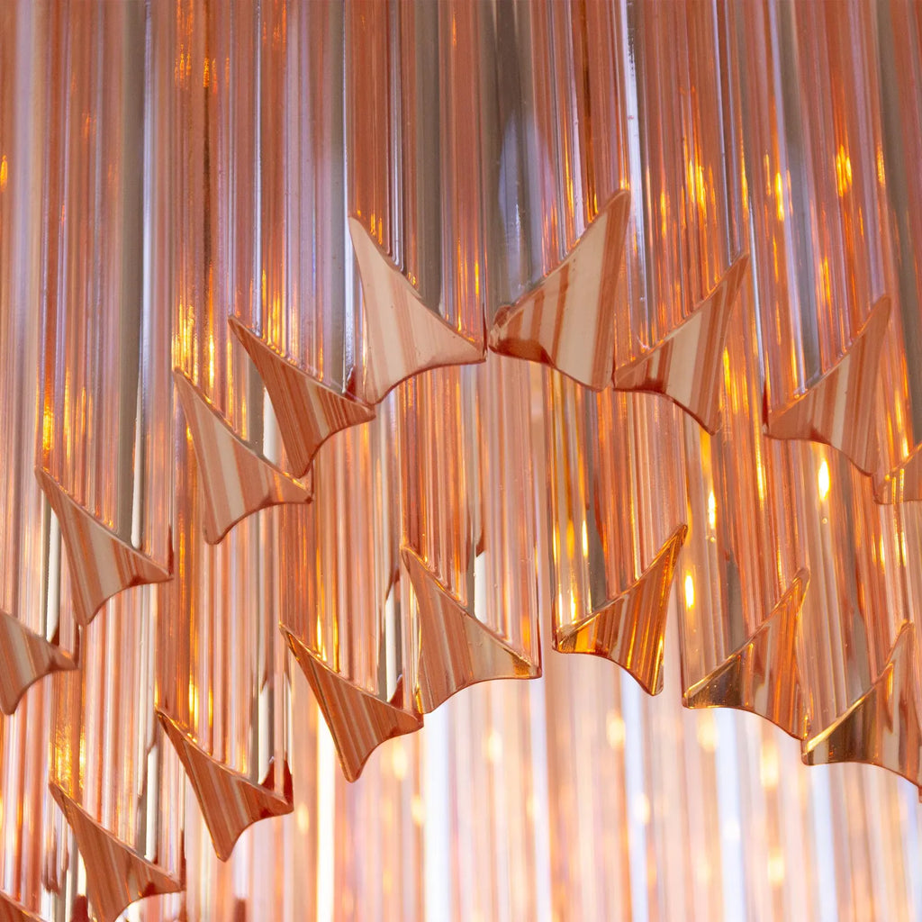 Murano Pink Triedri Chandelier 72 Prisms
