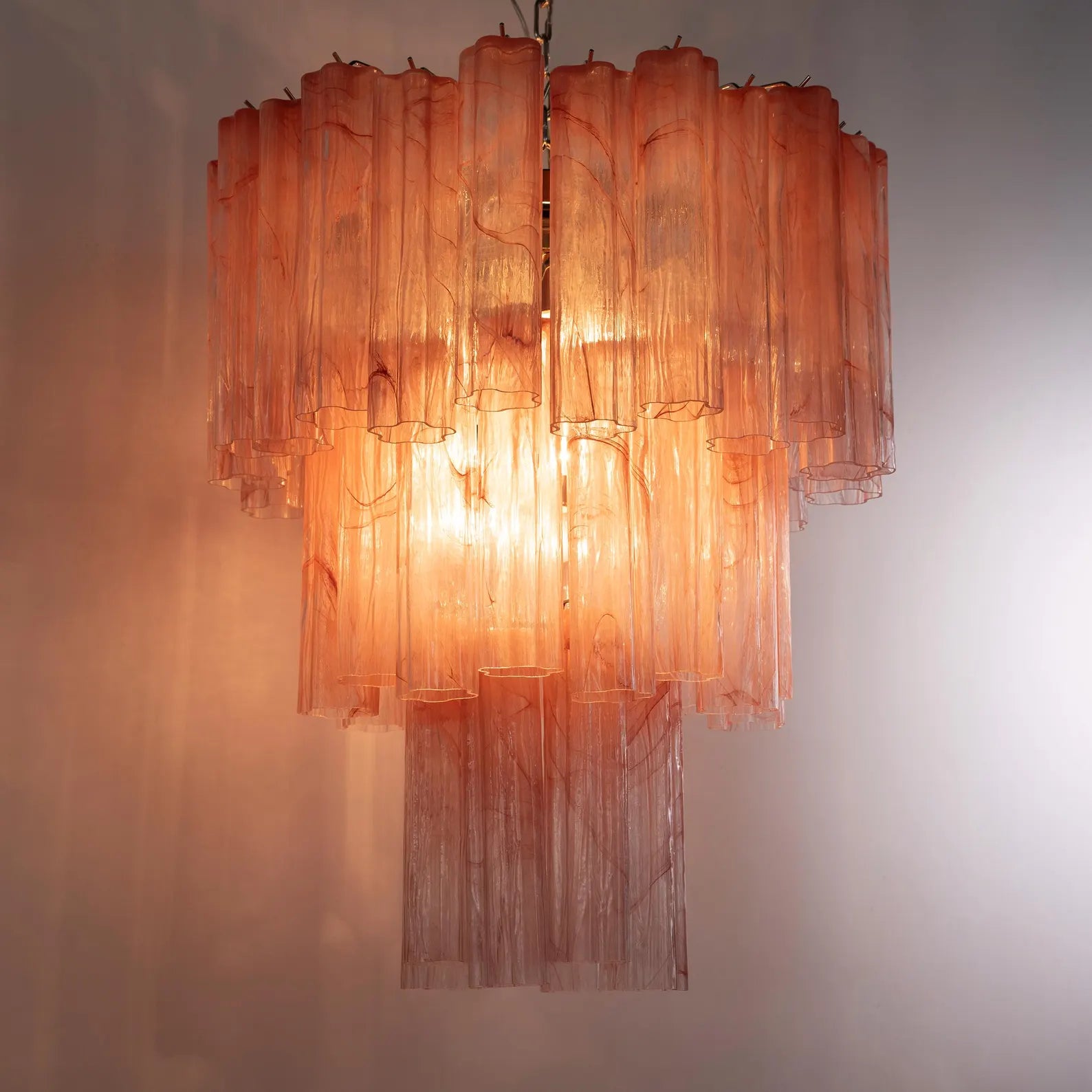 Murano Pink Alabaster Tronchi Chandelier Ø65