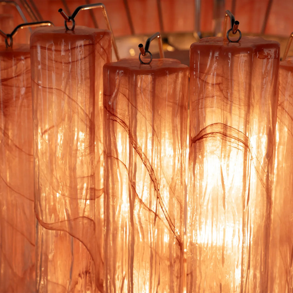 Murano Pink Alabaster Tronchi Chandelier Ø65