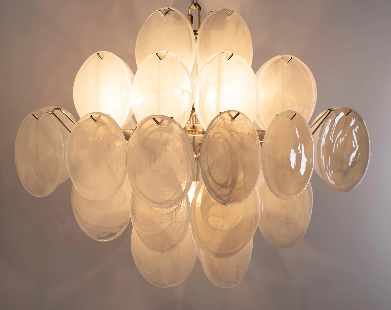 Murano Alabaster White Discs Chandelier Ø50