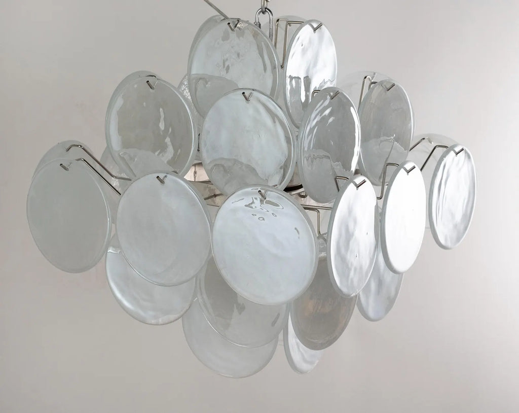 Murano Alabaster White Discs Chandelier Ø50